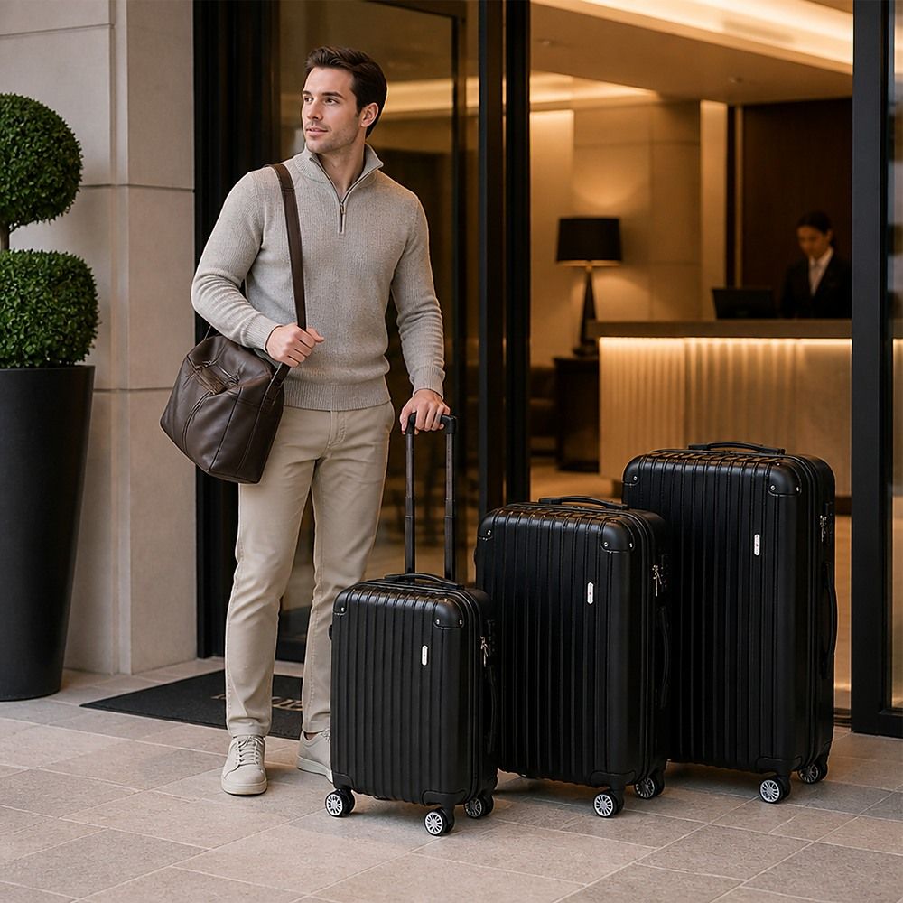 Delegate Suitcases Luggage Set 20" 24" 28"Carry On Trolley TSA Travel Bag