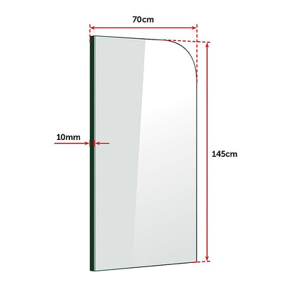 700 x 1450mm Frameless Bath Panel 10mm Glass Shower Screen By Della Francesca