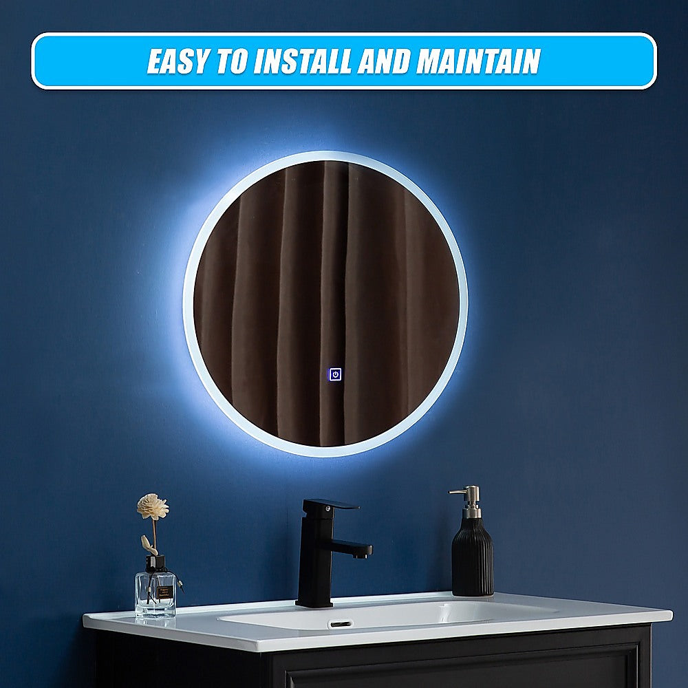 70cm LED Wall Mirror Bathroom Mirrors Light Decor Round