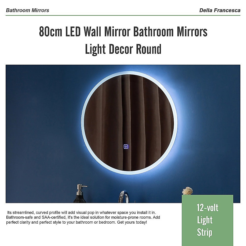 90cm LED Wall Mirror Bathroom Mirrors Light Decor Round