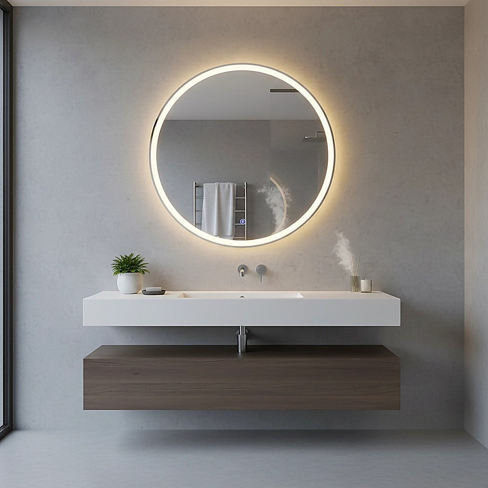 90cm LED Wall Mirror Bathroom Mirrors Light Decor Round