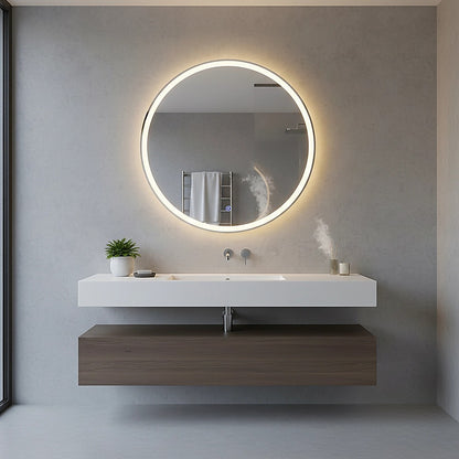 90cm LED Wall Mirror Bathroom Mirrors Light Decor Round