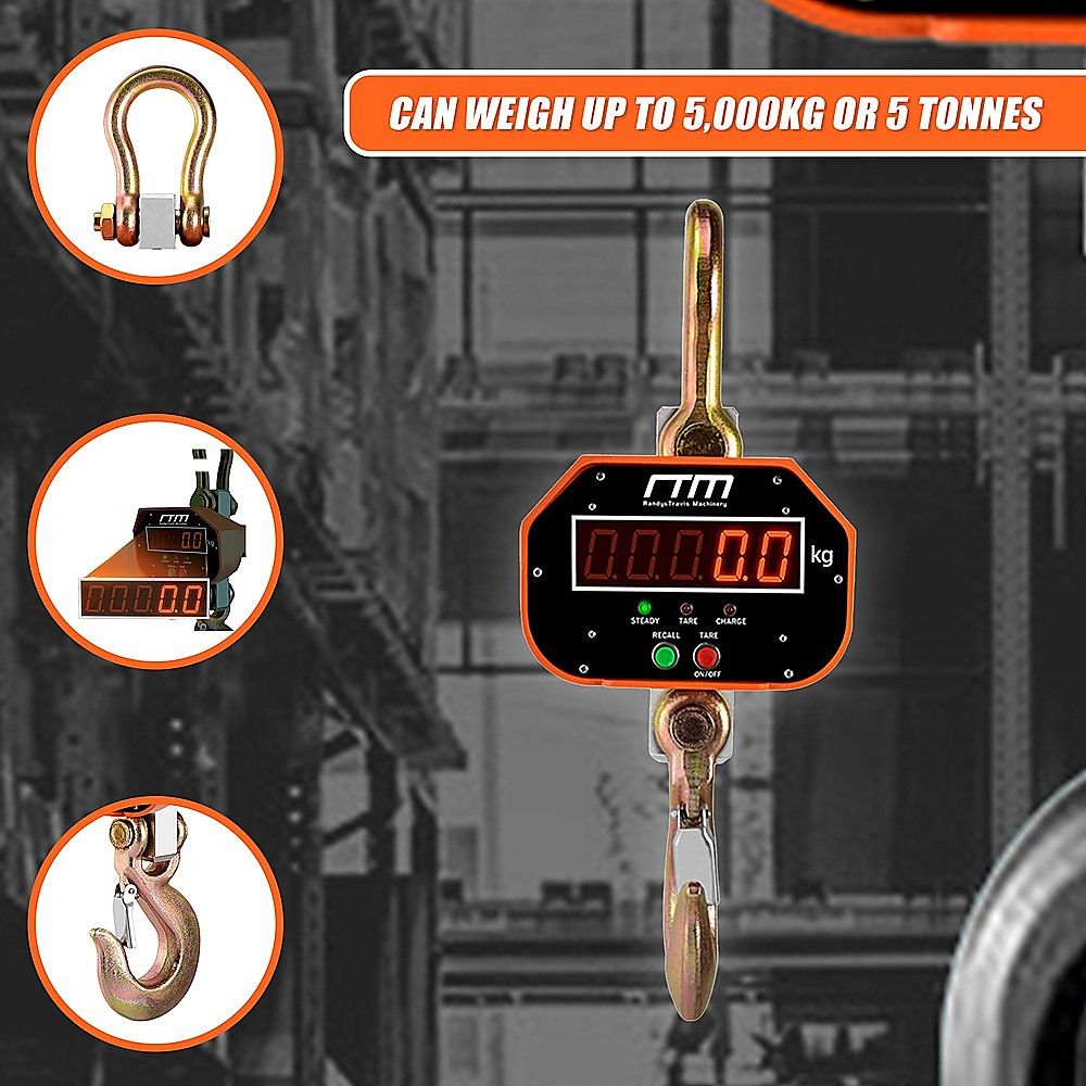 5000kg Electronic Crane Scales Industrial Hanging Digital Weight
