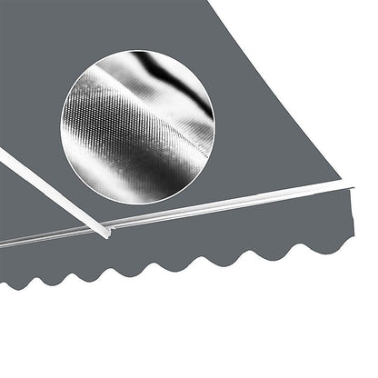 Outdoor Folding Arm Awning Retractable Sunshade Canopy Grey 3.0m x 2.5m