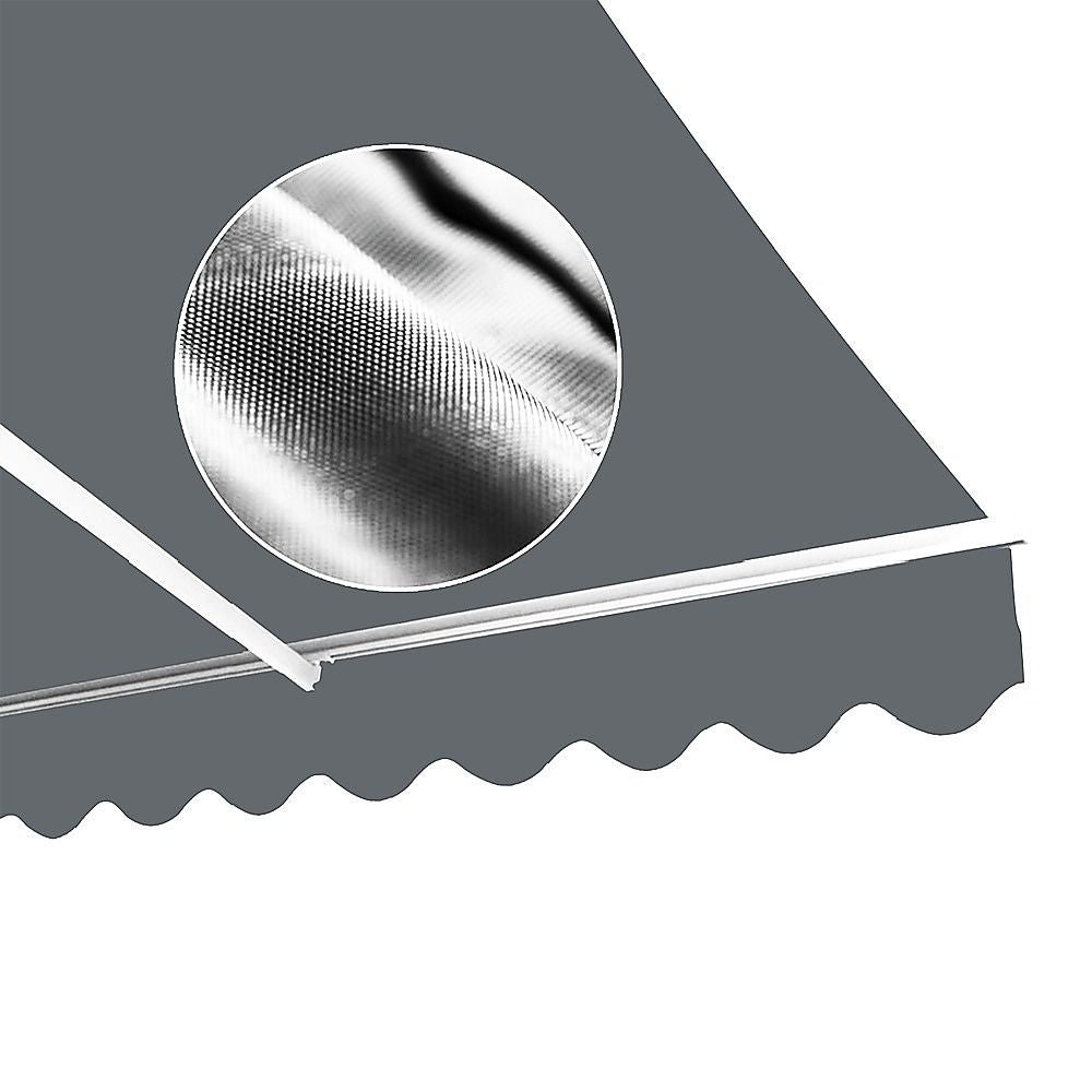 Outdoor Folding Arm Awning Retractable Sunshade Canopy Grey 4.0m x 3.0m