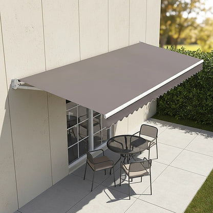 Motorised Outdoor Folding Arm Awning Retractable Sunshade Canopy Grey 4.0m x 2.5m
