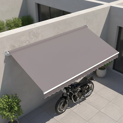 Motorised Outdoor Folding Arm Awning Retractable Sunshade Canopy Grey 4.0m x 3.0m