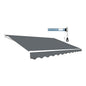 Motorised Outdoor Folding Arm Awning Retractable Sunshade Canopy Grey 5.0m x 2.5m