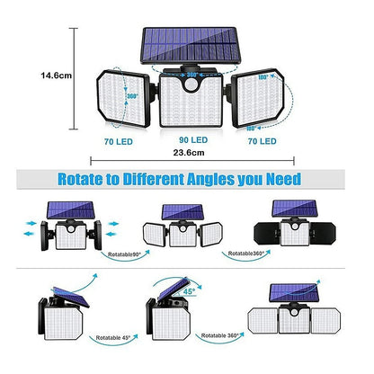230 LED Solar Lights Outdoor 260LM Waterproof Motion Sensor Security Wall Lamp