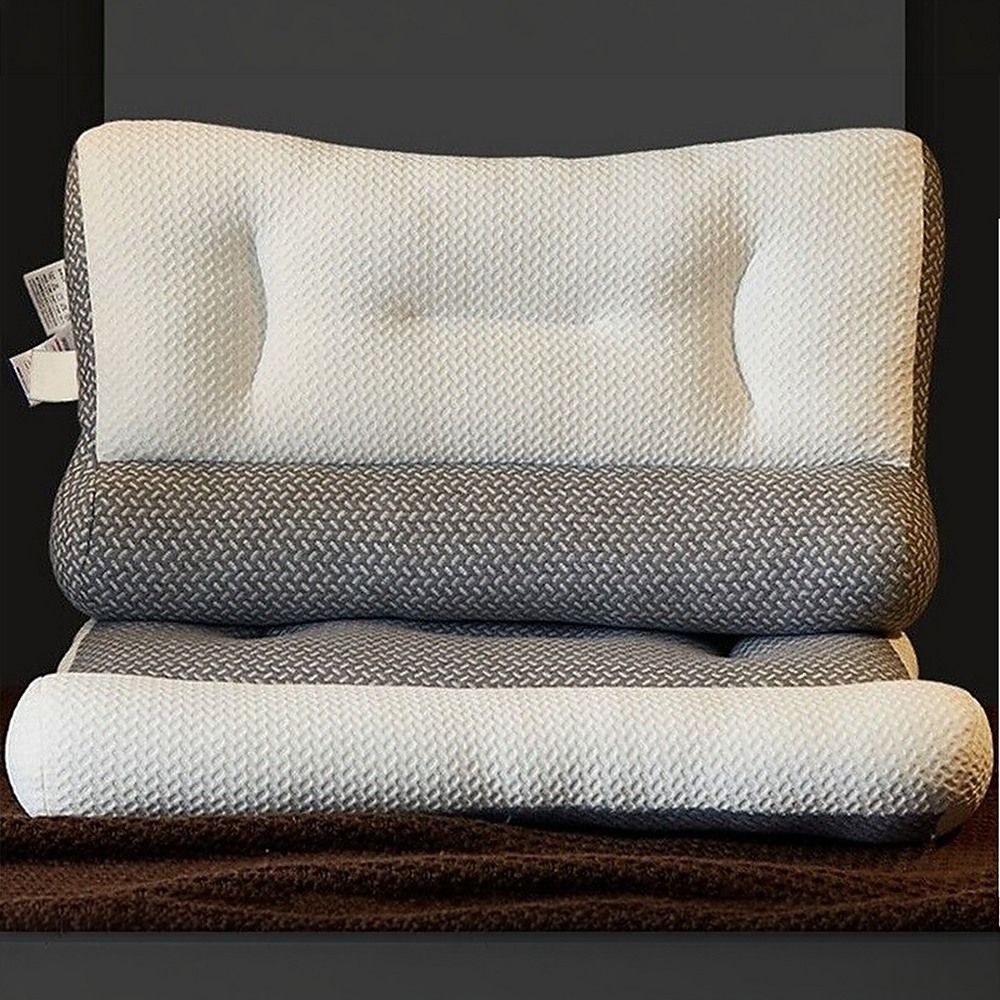 Ergonomic Contour Bed Pillow with Soybean Fibre Fill & Washable Cover