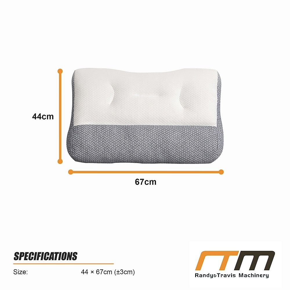 Ergonomic Contour Bed Pillow with Soybean Fibre Fill & Washable Cover