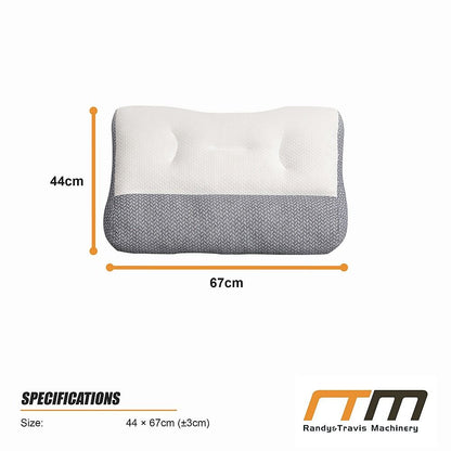 Ergonomic Contour Bed Pillow with Soybean Fibre Fill & Washable Cover