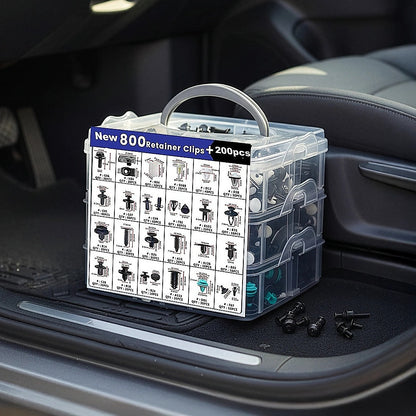 1000PCS Car Retainer Clips Auto Fasteners Push Trim Clips Pin Rivet Bumper Kit