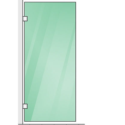 90x80cm Corner Frameless Shower Screen with Chrome Brackets and SS Hinges, Round Handle