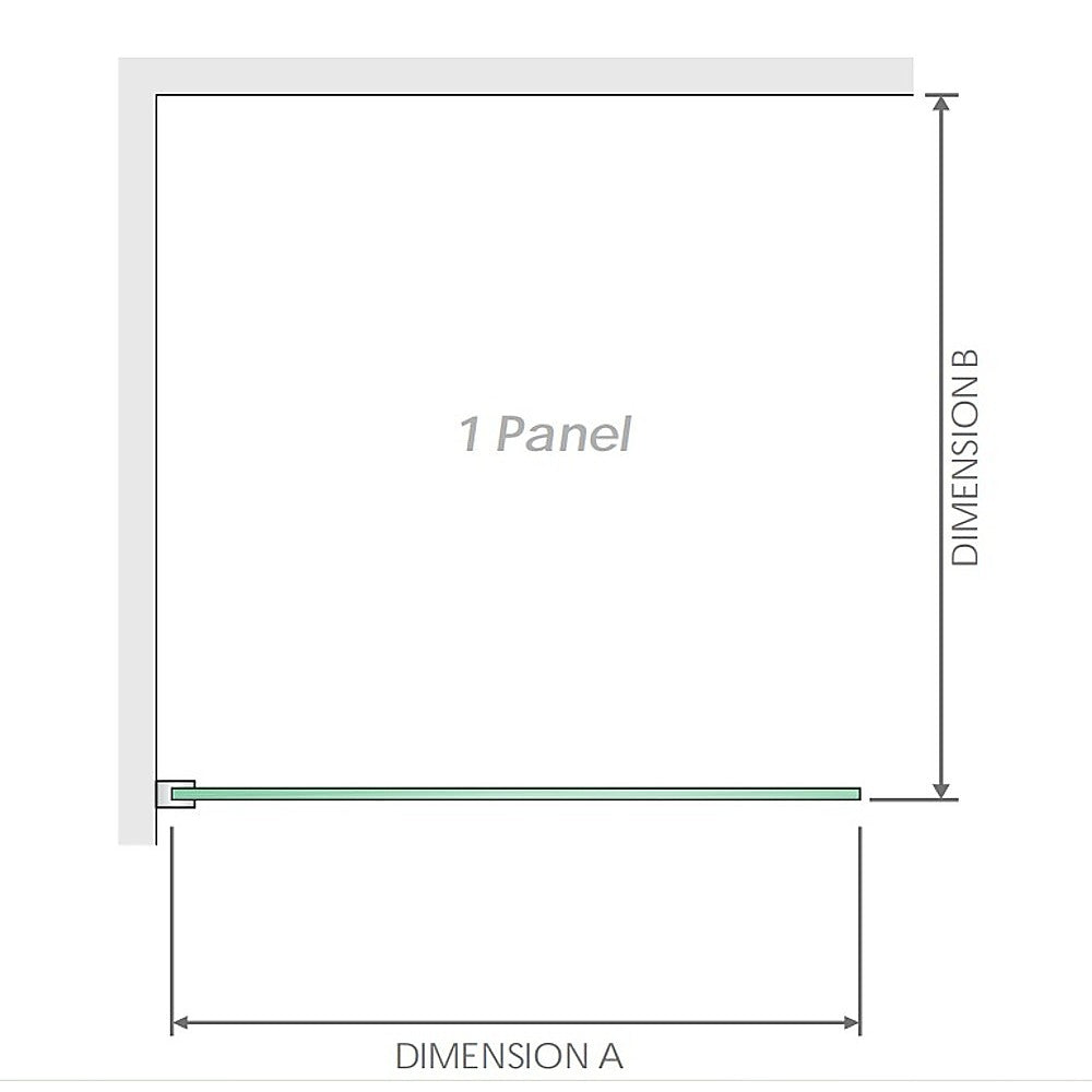 90x80cm Corner Frameless Shower Screen with Chrome Brackets and SS Hinges, Round Handle