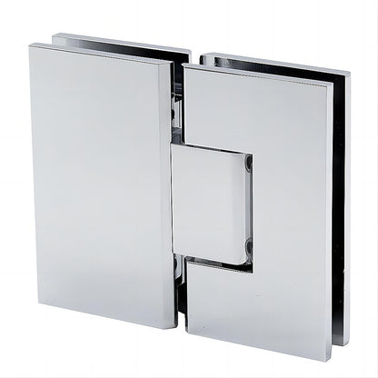 90x80cm Corner Frameless Shower Screen with Chrome Brackets and SS Hinges, Round Handle