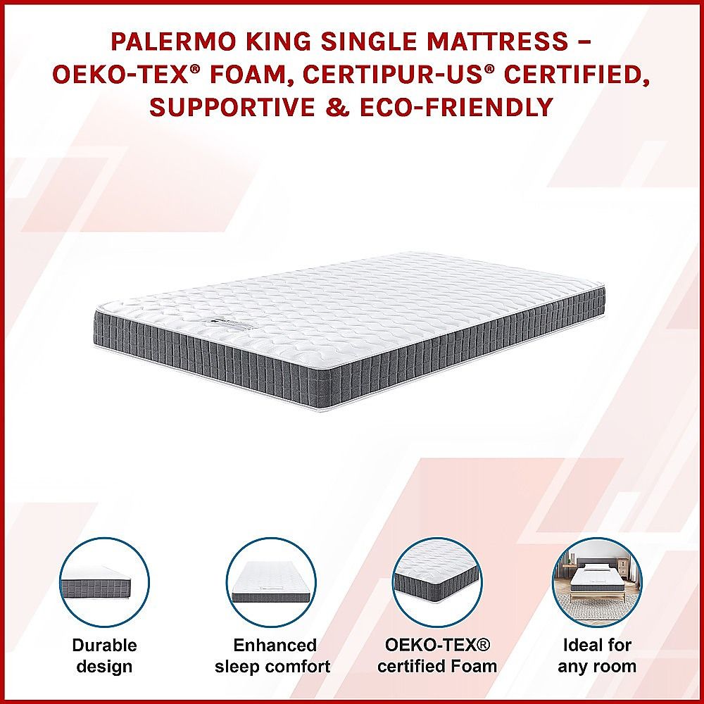 King Single Memory Foam Mattress – OEKO-TEX® Textile & CertiPUR-US® Certified Foam