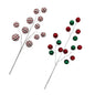Bulk 12 Xmas Glitter Ball Pick 60cm 2 Asst
