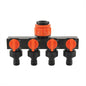 2pcs Orange 4-Way Garden Hose Splitter - Multi-Outlet Tap Manifold with Individual Control Valves - Universal Fit for 1/2 inch 3/4 inch and 1 inch Taps - Durable ABS Irrigation Water Distributor