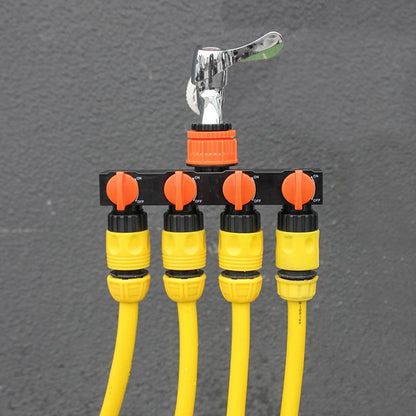 2pcs Blue 4-Way Garden Hose Splitter - Multi-Outlet Tap Manifold with Individual Control Valves - Universal Fit for 1/2 inch 3/4 inch and 1 inch Taps - Durable ABS Irrigation Water Distributor