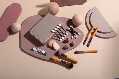 Portable Travel Makeup Brush Set with LED Mirror - Your Beauty Essentials On-The-Go