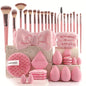 40-Piece Ultimate Beauty Tool Kit for Face Cleansing and Makeup(pink)