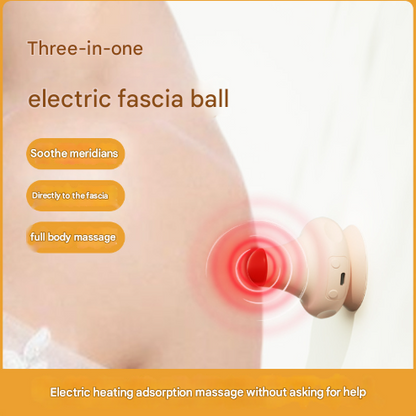 Pink [Stone + Hot Compress] Silicone Fascial Massage Ball with Suction - Muscle Relaxation for Yoga and Therapy