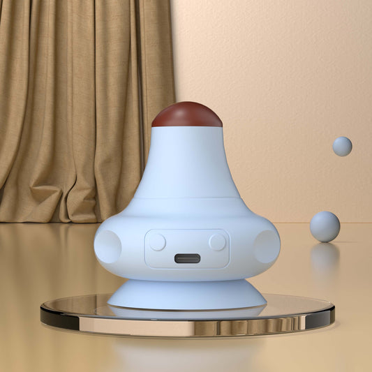 Blue [Stone + Hot Compress] Silicone Fascial Massage Ball with Suction - Muscle Relaxation for Yoga and Therapy