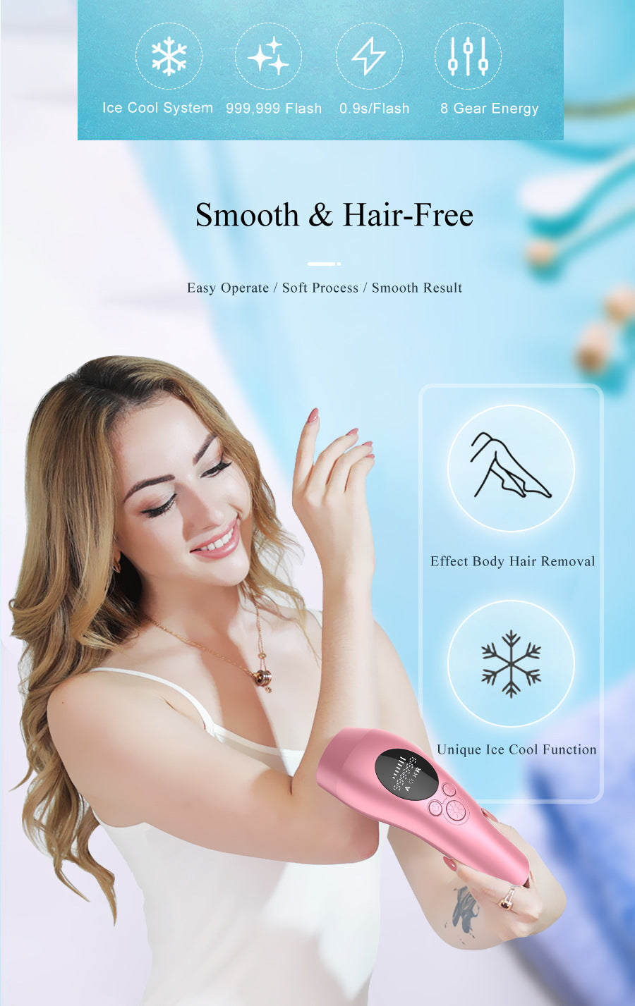 White Light Spot Beauty Hair Removal Device - Smooth Skin Solution