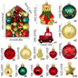 Bear 72-Piece Christmas Bauble Set - Hand-Painted House and Round Ornaments
