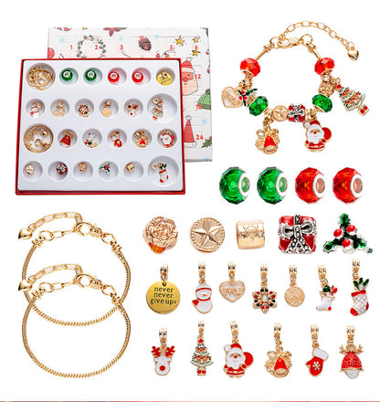 Golden 24-Day DIY Christmas Advent Calendar Jewelry Ki