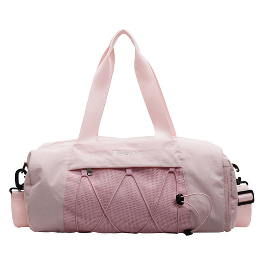 Pink Stylish Sports Gym Bag for Women - Lightweight Travel Duffel with Wet/Dry Pocket
