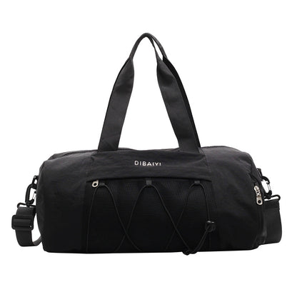 Black Stylish Sports Gym Bag for Women - Lightweight Travel Duffel with Wet/Dry Pocket