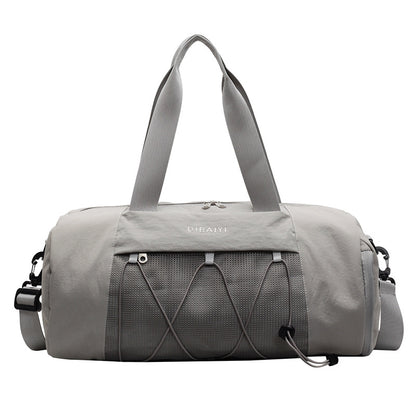 Grey Stylish Sports Gym Bag for Women - Lightweight Travel Duffel with Wet/Dry Pocket