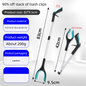 Green and Black Handle Foldable Grabber Reacher Tool - 83cm Aluminium Litter Picker with Magnetic Tip - Lightweight Mobility Aid for Garden & Home Rubbish Cleanup