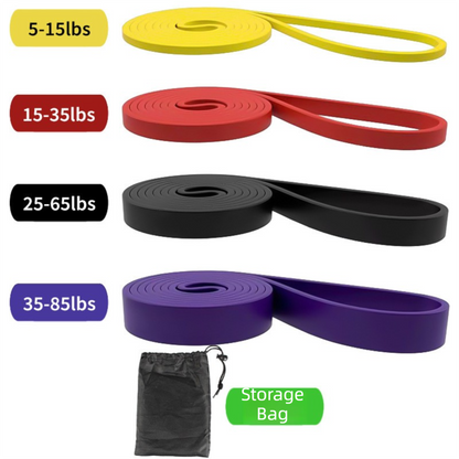 4-piece TPE Resistance Band Set - Heavy Duty Fitness Loop Bands for Strength Training, Yoga & Stretching with Carry Bag