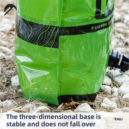 5L Green Outdoor Collapsible Water Storage Bag with Tap & Handle - Portable Camping Water Container for Hiking Picnic Travel and Emergency Water Storage