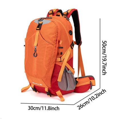 40L Black Lightweight Outdoor Hiking Backpack with Detachable Suspended Frame & Rain Cover - Waterproof Travel Daypack, Multi-Pocket Storage and Gear Attachments for Trekking Camping Cycling Adventures
