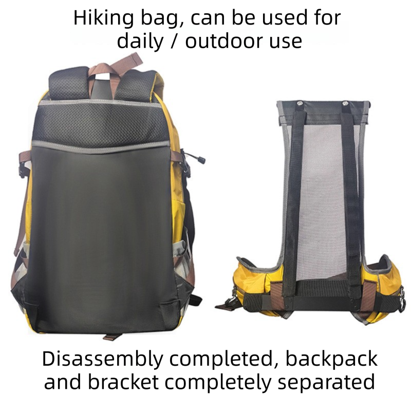 40L Green Lightweight Outdoor Hiking Backpack with Detachable Suspended Frame & Rain Cover - Waterproof Travel Daypack, Multi-Pocket Storage and Gear Attachments for Trekking Camping Cycling Adventures