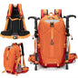 40L Red Lightweight Outdoor Hiking Backpack with Detachable Suspended Frame & Rain Cover - Waterproof Travel Daypack, Multi-Pocket Storage and Gear Attachments for Trekking Camping Cycling Adventures