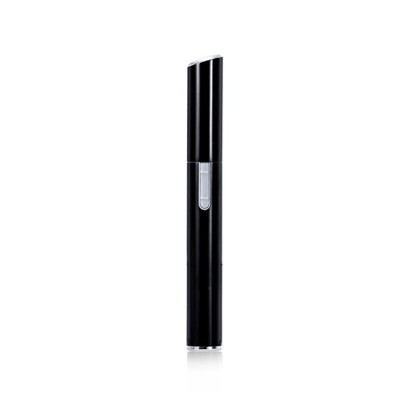 Black Rechargeable Electric Eyebrow Trimmer - USB Charging, Stainless Steel Rounded Blade, Detachable Washable Head, 4mm/6mm Comb Guides, Portable Facial Hair Remover for Women