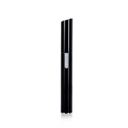 Black Rechargeable Electric Eyebrow Trimmer - USB Charging, Stainless Steel Rounded Blade, Detachable Washable Head, 4mm/6mm Comb Guides, Portable Facial Hair Remover for Women