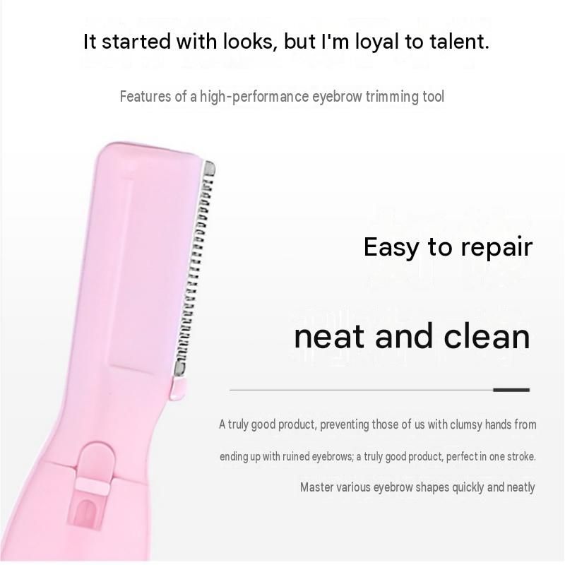 Silver Rechargeable Electric Eyebrow Trimmer - USB Charging, Stainless Steel Rounded Blade, Detachable Washable Head, 4mm/6mm Comb Guides, Portable Facial Hair Remover for Women