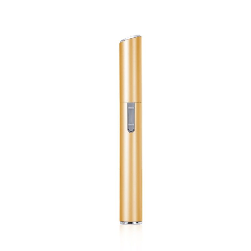 Golden Rechargeable Electric Eyebrow Trimmer - USB Charging, Stainless Steel Rounded Blade, Detachable Washable Head, 4mm/6mm Comb Guides, Portable Facial Hair Remover for Women