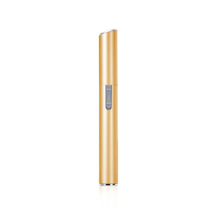 Golden Rechargeable Electric Eyebrow Trimmer - USB Charging, Stainless Steel Rounded Blade, Detachable Washable Head, 4mm/6mm Comb Guides, Portable Facial Hair Remover for Women