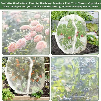 Fruit Tree Netting Cover with Zipper (80x120cm)- Plastic Mesh Bird and Insect Protection for Citrus, Blueberries, Vegetables, Garden Harvest Saver