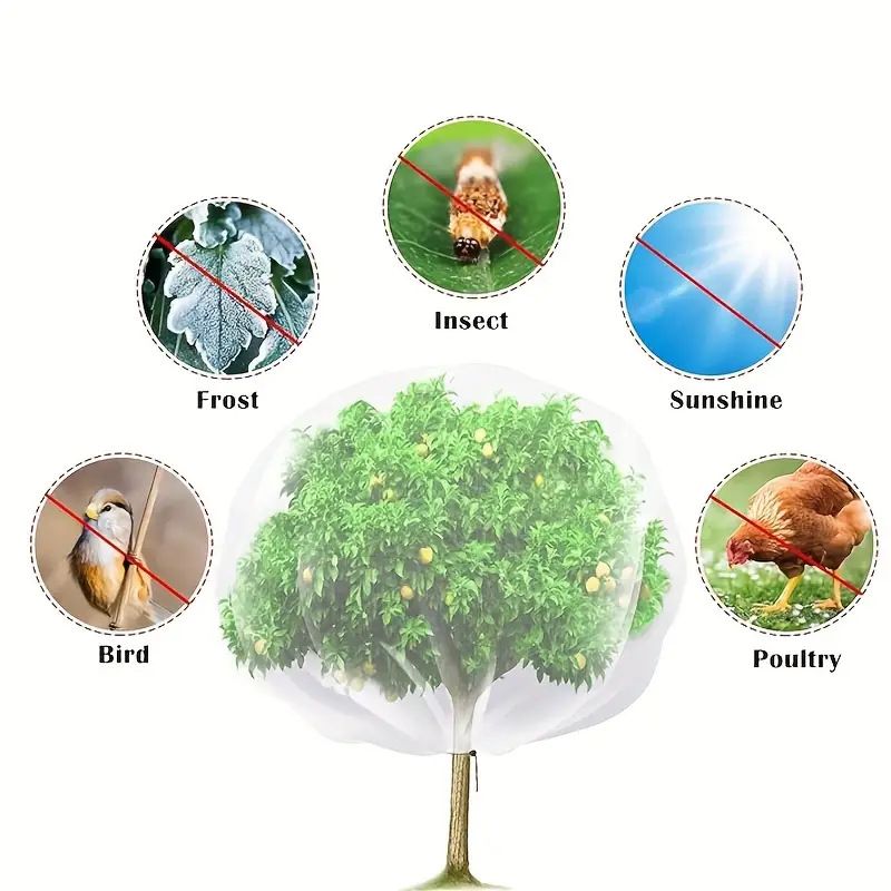 Fruit Tree Netting Cover with Zipper (80x120cm)- Plastic Mesh Bird and Insect Protection for Citrus, Blueberries, Vegetables, Garden Harvest Saver
