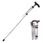 Folding Hiking Stick Silver - Adjustable Aluminum Telescopic Walking Cane, 5-Height Settings 82-95cm, Lightweight Portable Trekking Pole for Seniors and Outdoors