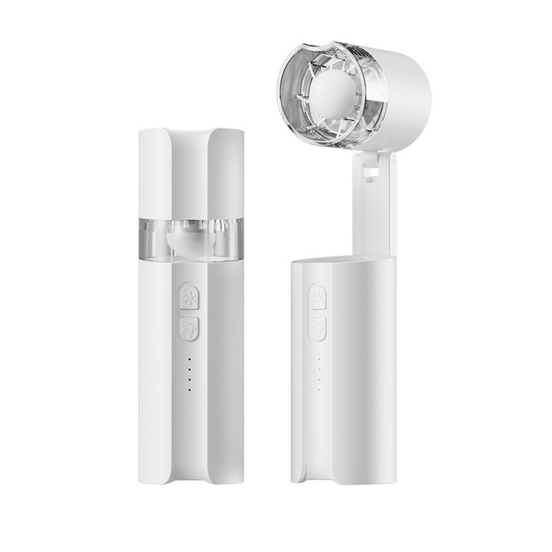 Portable Foldable Handheld Fan with LED Light - Mini Desk Fan with 170 Degree Adjustable Head and 3 Light Modes for Travel, Office and Outdoor Use