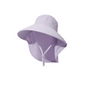 Purple Women's Wide Brim Sun Hat with Neck Flap - Foldable Outdoor Shade Hat with Adjustable Chin Cord, Extended Neck Cover for Beach, Cycling and Travel